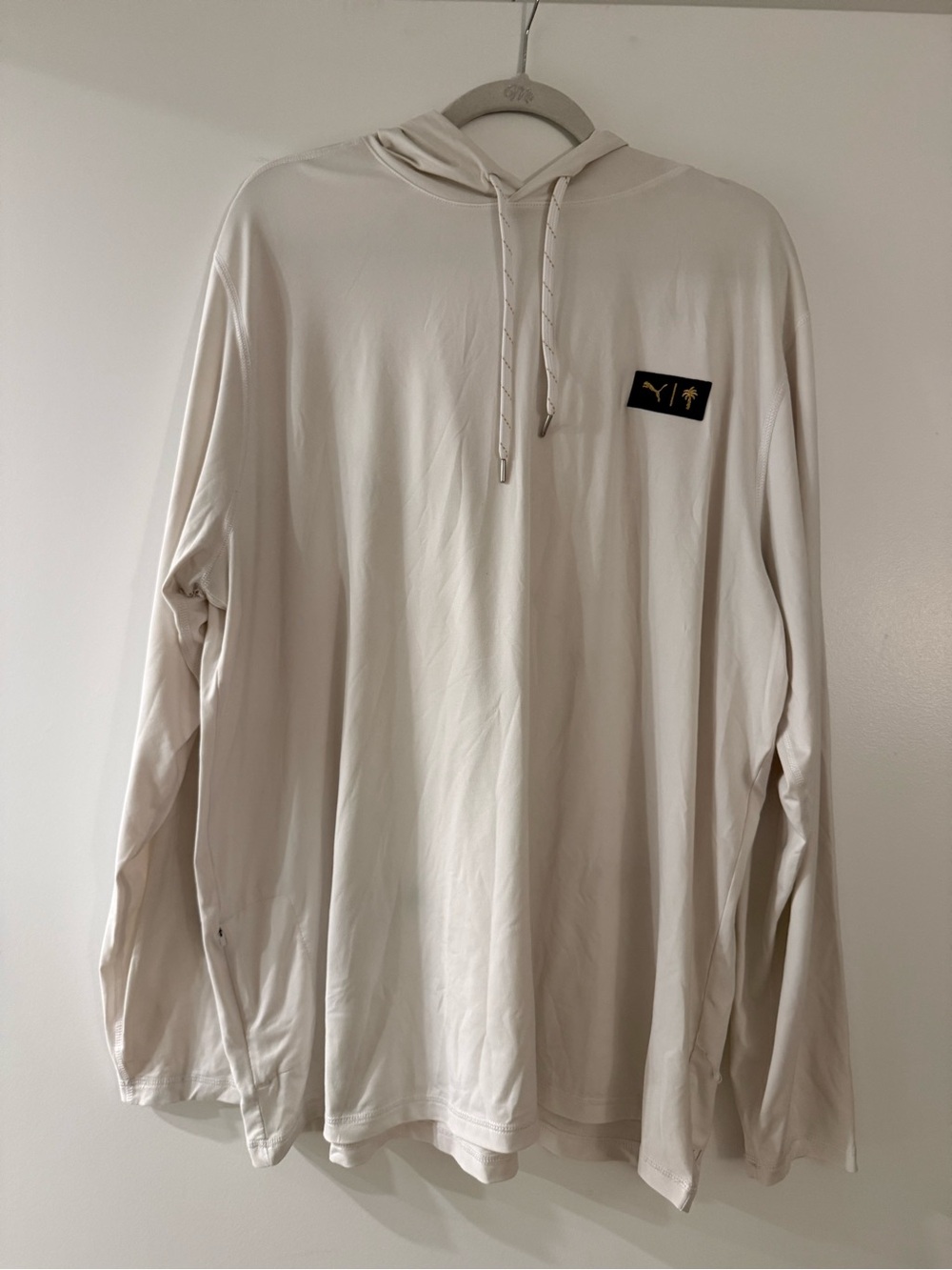 Puma Off White Long-Sleeve Hooded Shirt